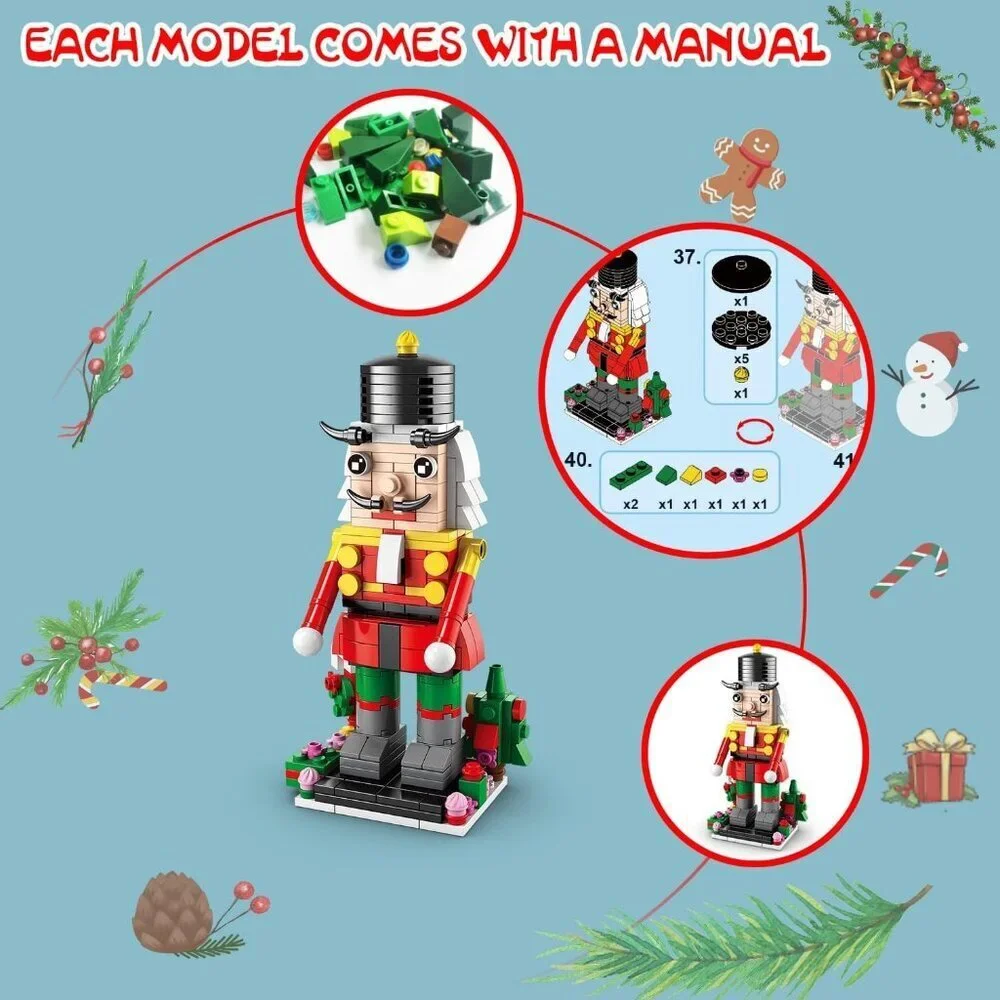 Christmas Advent Calendar, Kids 24 Days Countdown Xmas Building Blocks Toys 28